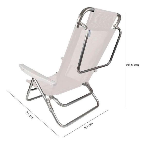 Mor Summer Reposera 6 Posiciones Respaldo Alto Color Blanco - Imagen 4