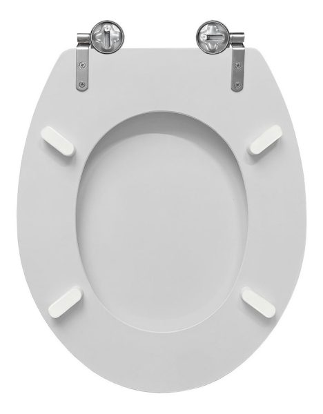 Tapa Inodoro Water Madera Laqueada Blanca Asiento Baño 25015 - Imagen 3