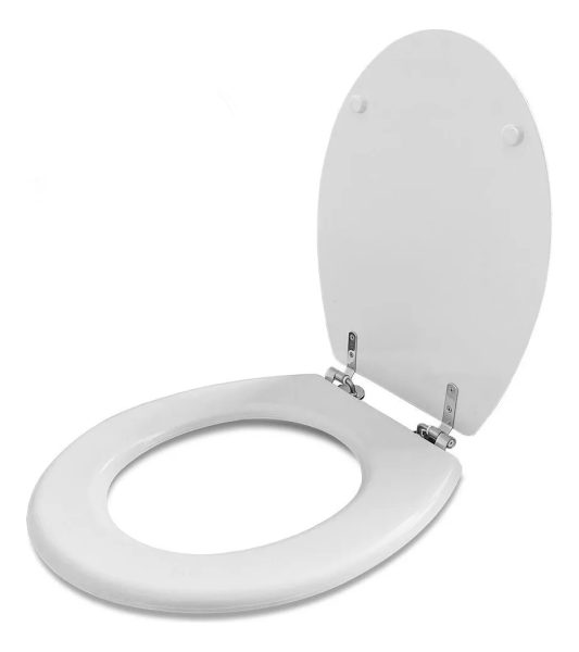 Tapa Inodoro Water Madera Laqueada Blanca Asiento Baño 25015 - Imagen 5