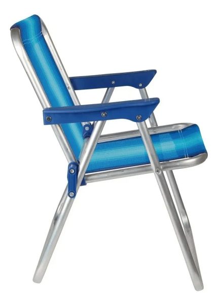 Sillas Para Niños Playeras Alta Aluminio Azul Mor - Imagen 3
