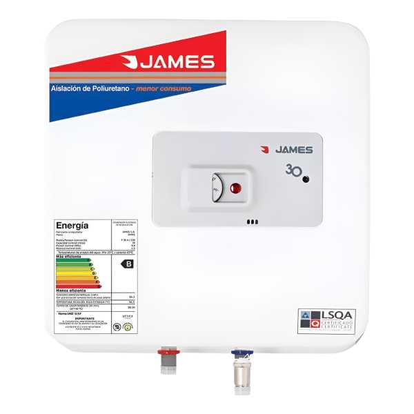 Calefón Termotanque James 30 Litros Acero Prisma Maria