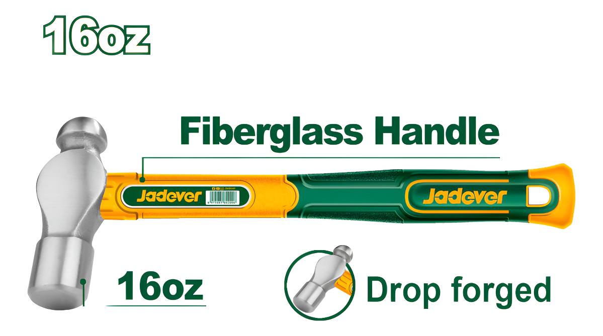 Martillo De Bola 16oz Mango Fibra 440grs Jdhm5316 Jadever