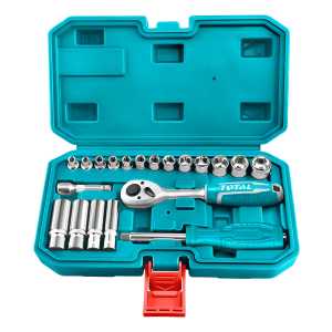 Juego De Dados Total 1/4'' - 20 Piezas, Set Kit Accesorios