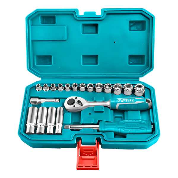 Juego De Dados Total 1/4'' - 20 Piezas, Set Kit Accesorios