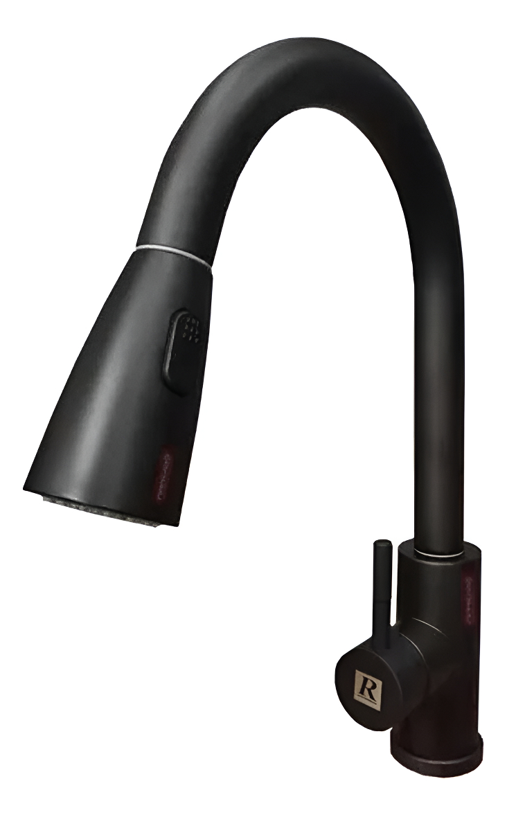 Monocomando Cocina Negro Mesada Rimontti Extraíble