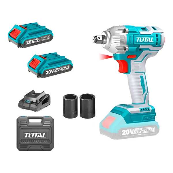 Taladro Pistola Llave Impacto 20v 2bat+ Carg Total Tiwli2038