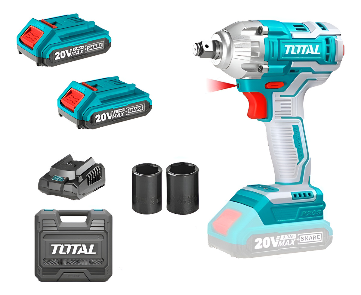 Taladro Pistola Llave Impacto 20v 2bat+ Carg Total Tiwli2038