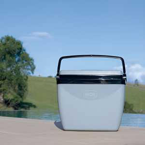 Nevera Gris Y Negra De 26 Litros Con Asa Negra