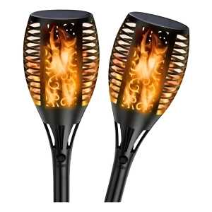Antorcha Solar Led Llama Fuego Para Jardin Pack X 2 Unidades