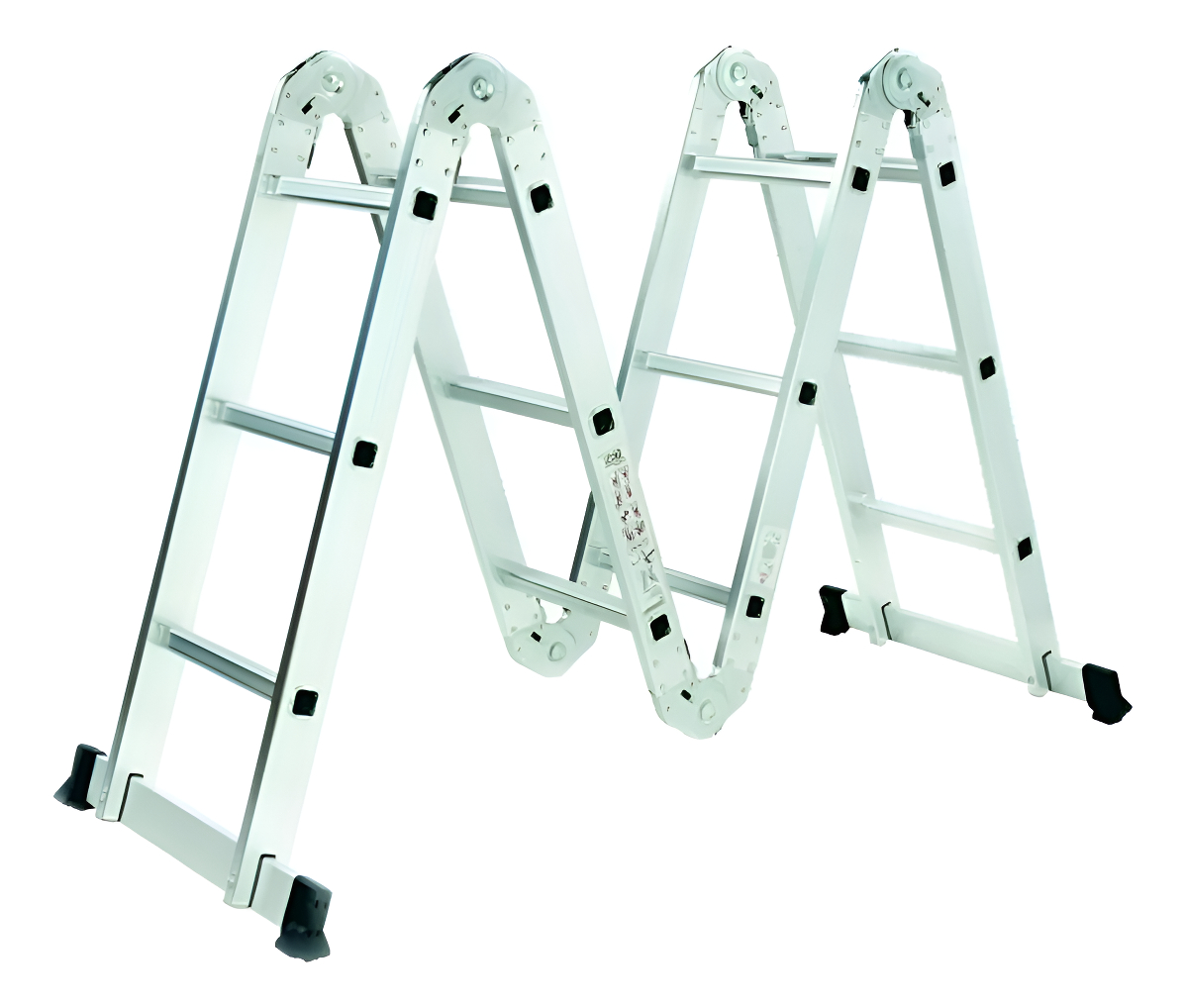 Escalera 3.80mt De Aluminio Convertible 12 Escalones Goldex