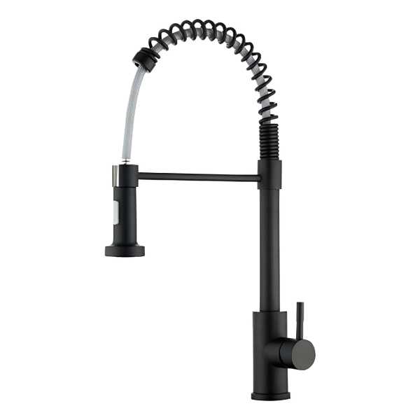 Monocomando Flexible Cocina Negro Mesada Magya Mcpr106