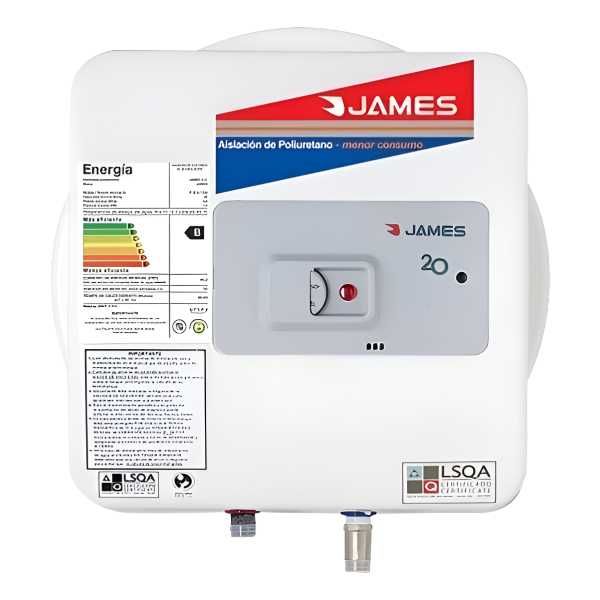 Calefon Termotanque 20lts James Acero Prisma