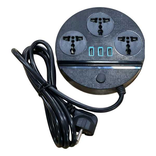 Alargue 3 Usb + 3 Universales 2 Mts