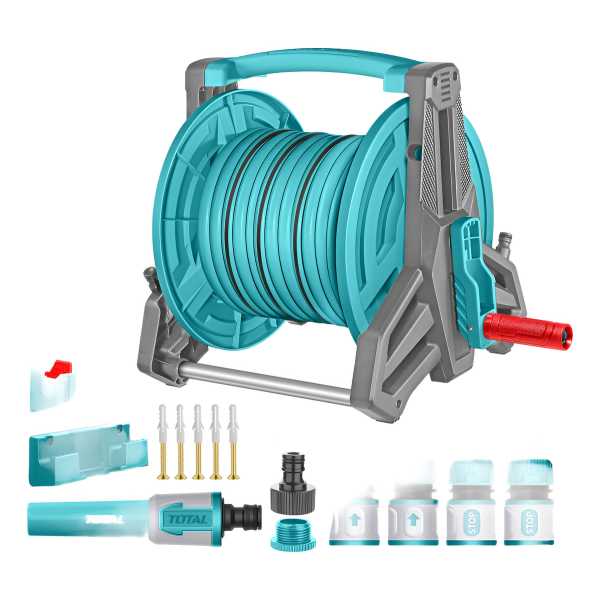 Juego De Carrete Para Manguera De Riego Pvc De 1/2 20mts