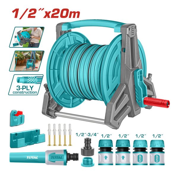 Juego De Carrete Para Manguera De Riego Pvc De 1/2 20mts - Imagen 2