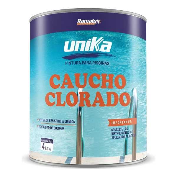 Pintura Piscina Caucho Clorado 4 Litros Ferreteria Maria
