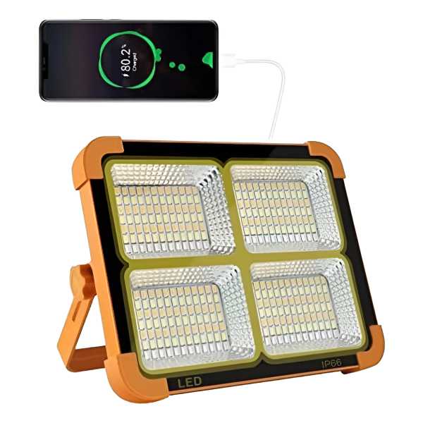 Foco Reflector Led Recargable Solar Y Usb 30w -maria