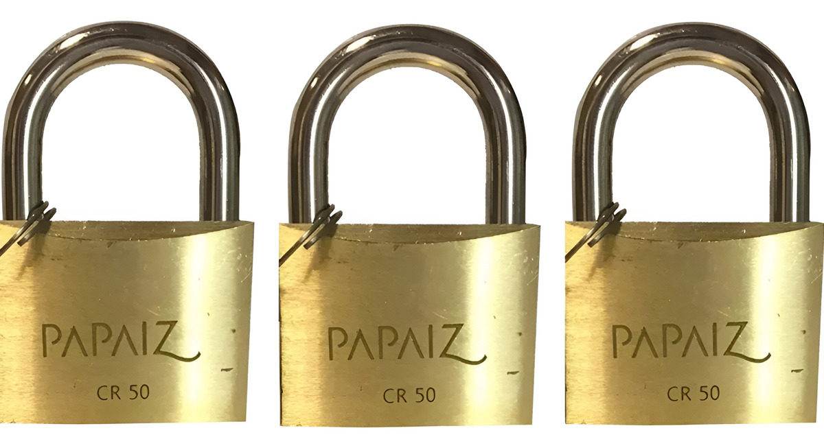Candados Iguales 50mm Bronce Papaiz X 3 Unidades - Maria