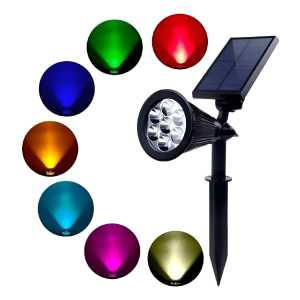 Foco Solar Para Jardín Exterior Luz Led En Colores 2w Rgb