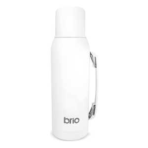 Termo 1 Litro Acero Inox Brio Con Tapón Cebador Color Blanco