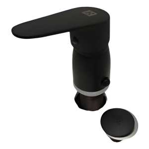 Monocomando Bidet C/transf Negro Maneta Plana