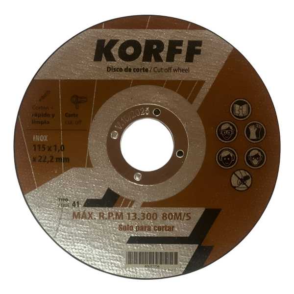 Pack 2 Disco De Corte Acero Korff 4 1/2 115mm - 1mm Maria