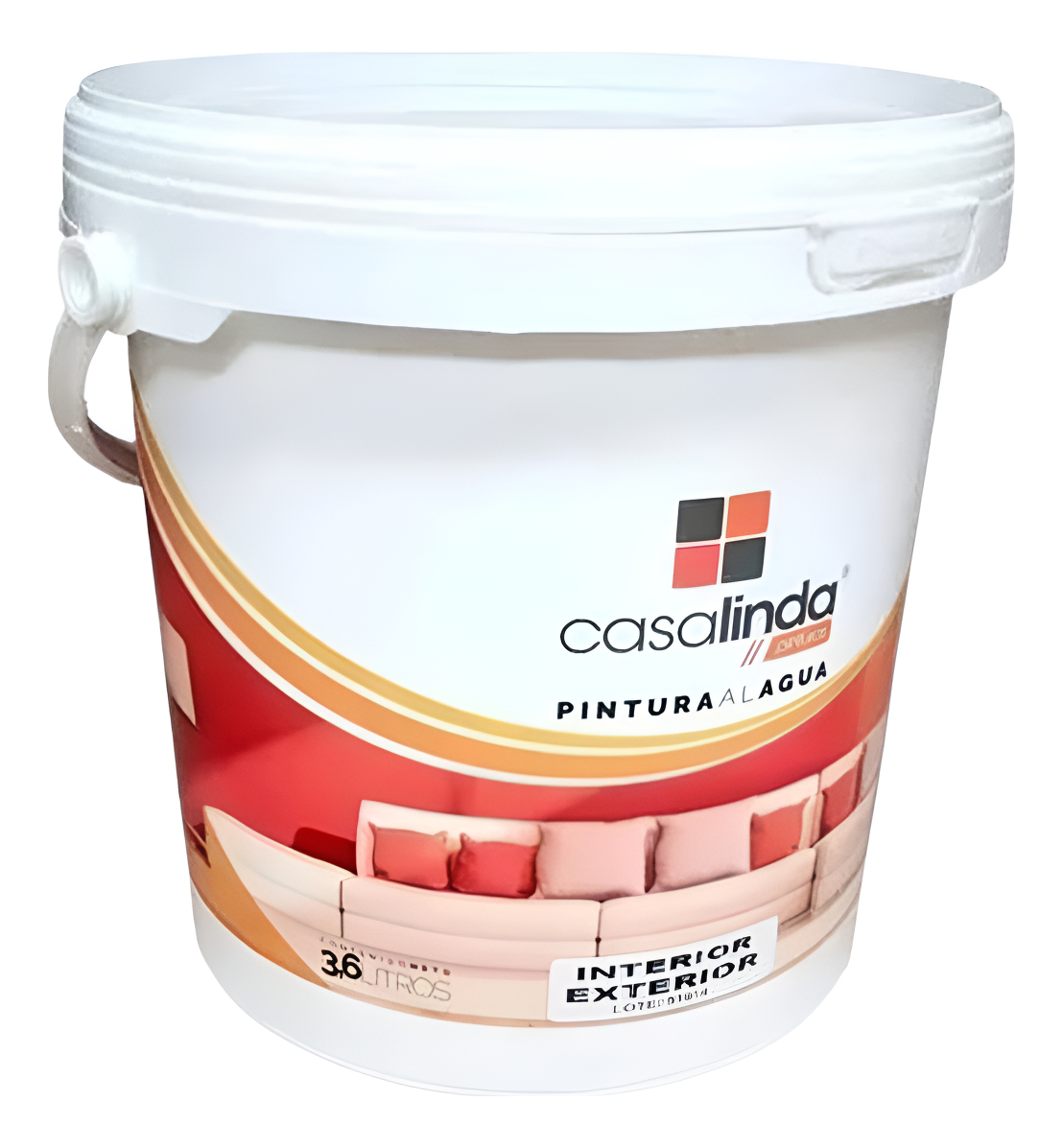 Látex Interior Exterior 3.6 Pintura Al Agua Blanca Casalinda