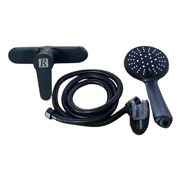 Monocomando Ducha Acero Inoxidable Negro - 51906