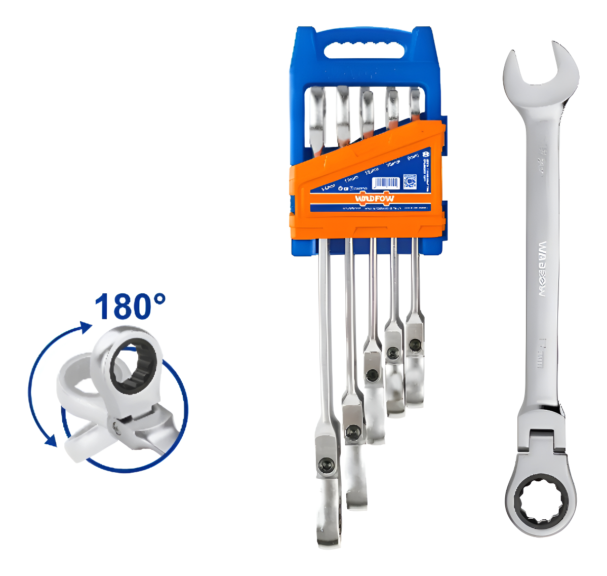 Set X 5 Llave Combinada Crique Cabeza Movil Wsp5205 Wadfow