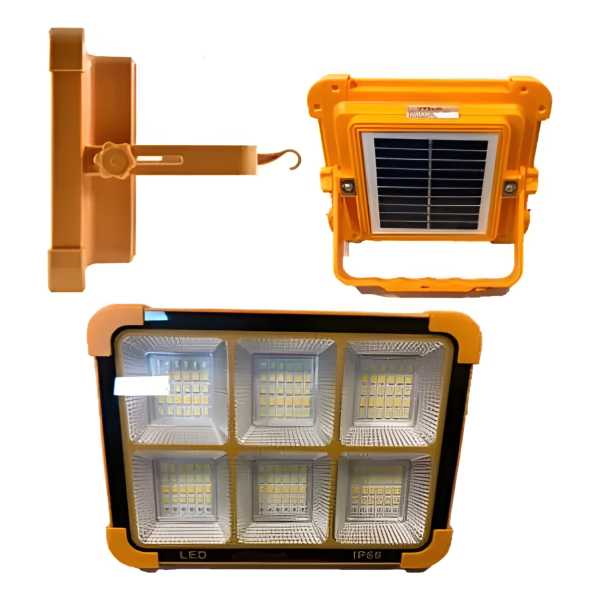 Foco Led Recargable Solar Y Usb 30w 700lm Plastico Maria