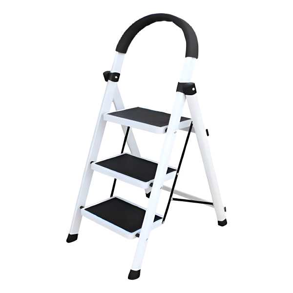 Escalera De Acero Tijera Plegable 3 Escalones Antideslizante