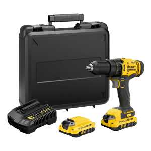 Kit Taladro Atornillador 20v + 2b + Cargador+ Maleta Stanley