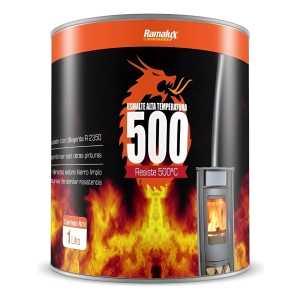 1lt Esmalte Alta Temperatura Para Calefactor Estufa Grafito