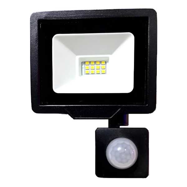 Foco Led C/sensor De Movimiento 10w Ip65 Luz Fría Maria