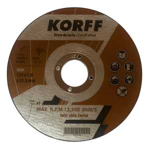 Pack 10 Disco De Corte Acero Korff 4 1/2 115mm - 1mm Maria
