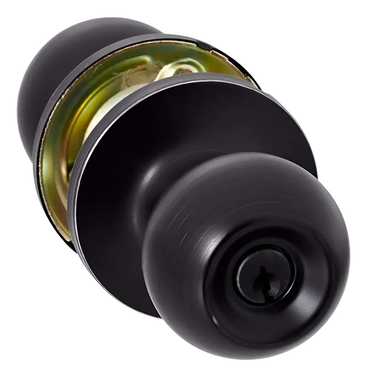 Cerradura De Pomo En Acero Negro Con Llave