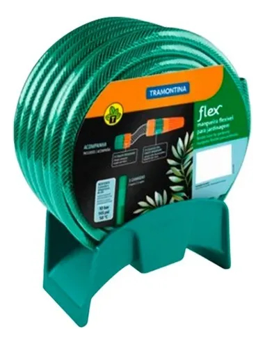 Manguera Jardín Flex 20m Acoples Con Boquilla Y Soporte - Imagen 2