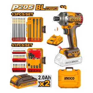 Atornillador Impacto 20v Bl 285nm C/2 Bat 2.0ah Ingco