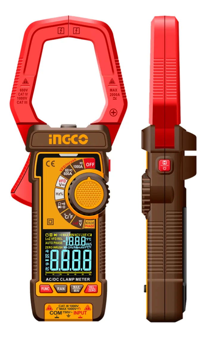 Pinza Amperimétrica Digital Dc/ac 1000a Ingco Dcm610002