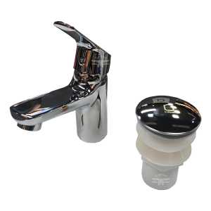 Monocomando Lavatorio Pileta Baja Cromado Baño Color Plateado