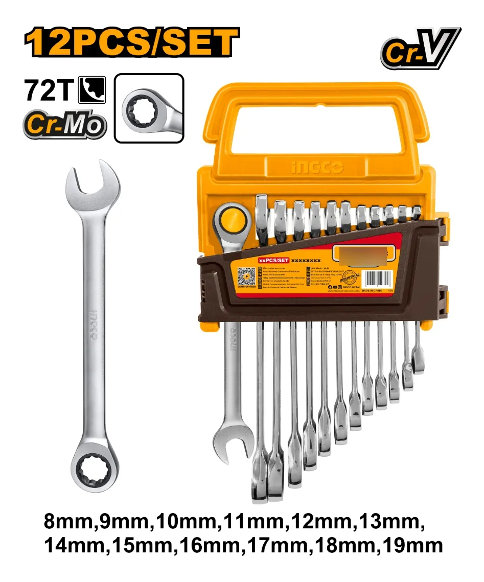 Set X12 Llaves Crique Combinadas 819mm Cr-v Hkspar1122 - Imagen 2