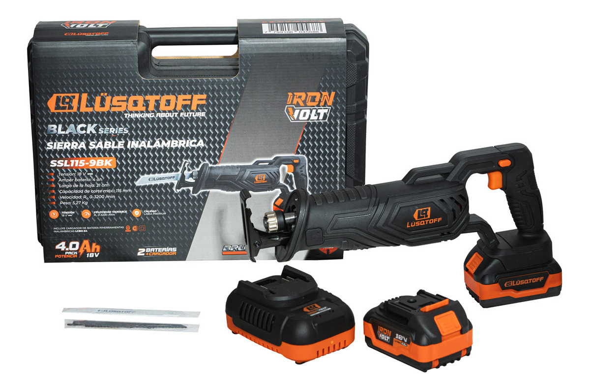 Sierra Sable Inalambrica A Bateria Profesional 4 Ah Ssl115-9bk Lusqtoff - Imagen 11