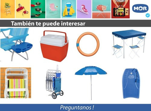 Reposera Silla Plegable Mor 8 Posiciones Azul Resistente - Imagen 6