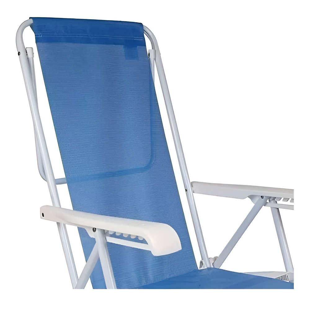 Reposera Silla Plegable Mor 8 Posiciones Azul Resistente - Imagen 3