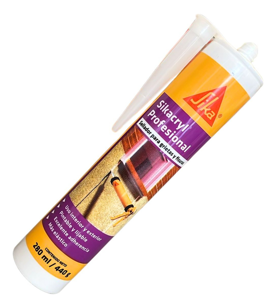 Sellador Sikacryl Profesional Grietas Cartucho X 280ml Sika - Imagen 2