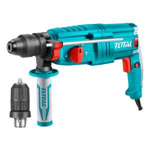 Rotomartillo Total 800w, 2.5 J, Doble Encastre: Sds Plus Y Mandril 13mm - Incluye Maletín Y Accesorios - Th308268-2