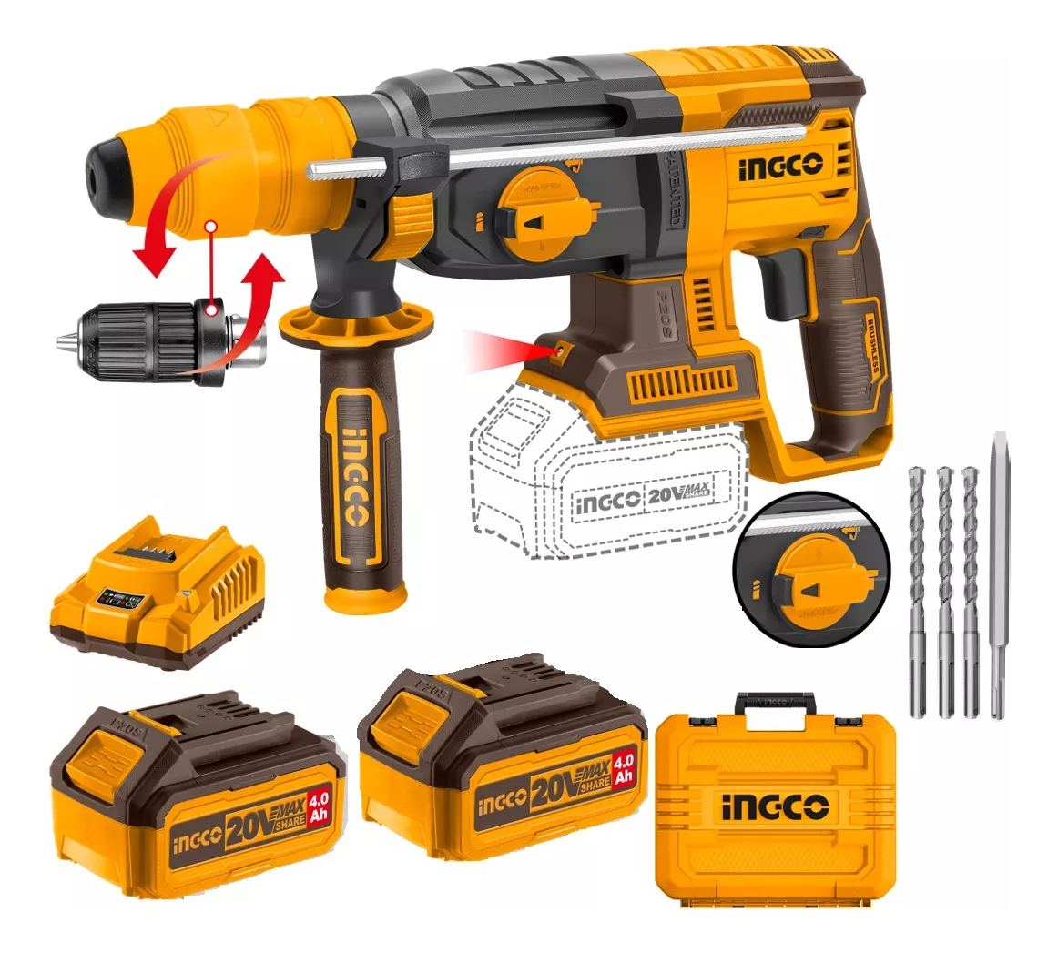 Rotomartillo 20v P20s 26mm 4 Funciones Crhli202289