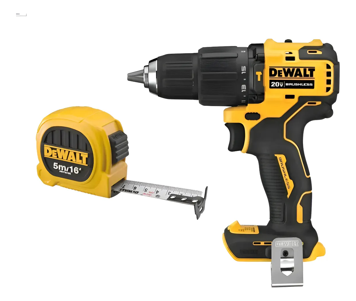 Taladro Percutor Inalámbrico Dewalt Dcd709b + Cinta Metrica - Imagen 2