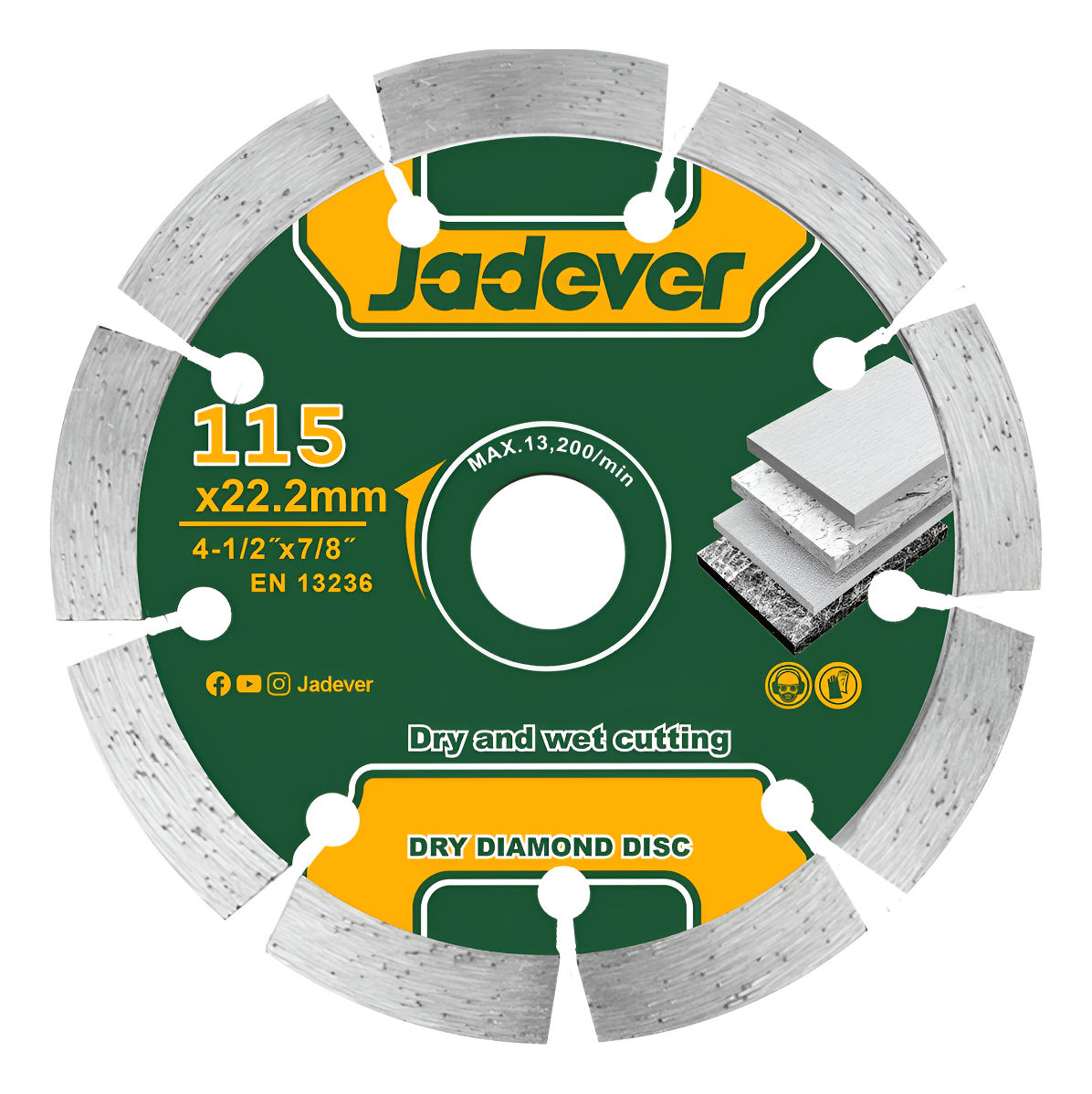 Disco De Corte Diamantado Segmentado 115mm Jadever Jddc1k02