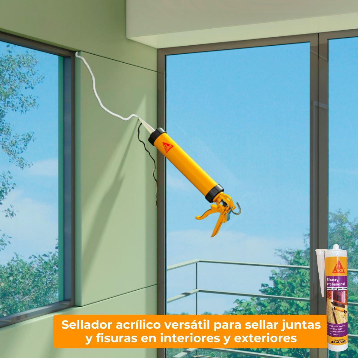 Sellador Sikacryl Profesional Grietas Cartucho X 280ml Sika - Imagen 5